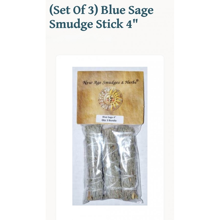 Blue Sage Smudge Stick 4"  (set of 3) 