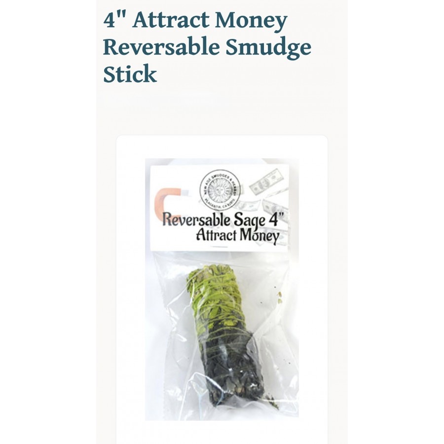 Attract Money Reversible Smudge Stick 4"