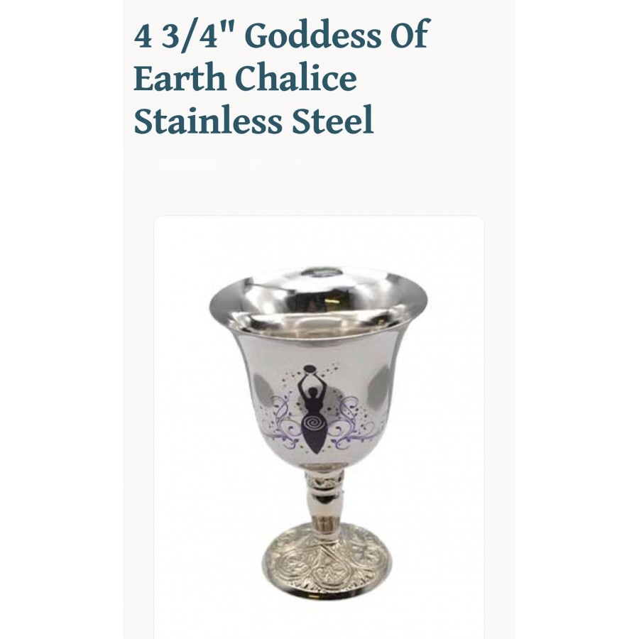 Goddess Of Earth Chalice Stainless Steel 4 3/4"