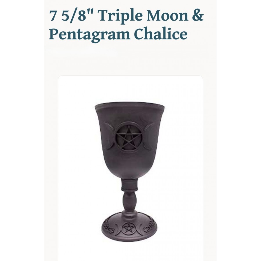 Triple Moon & Pentagram Chalice 7 5/8"