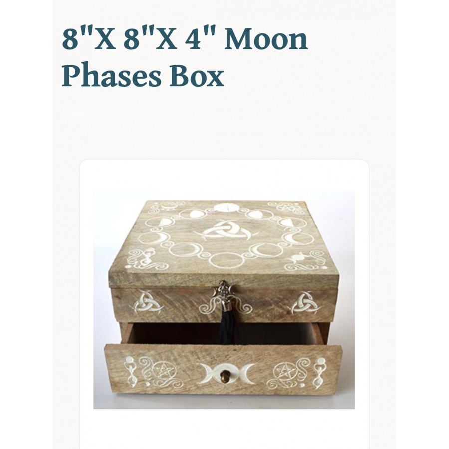 Moon Phases Box 8"x8"x4"
