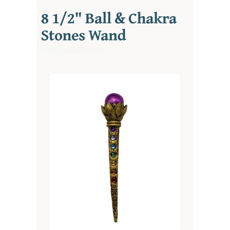 Ball & Chakra Stones Wand 8 1/2"
