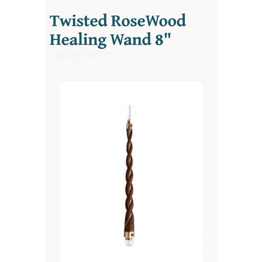 Twisted Rosewood Healing Wand 8"