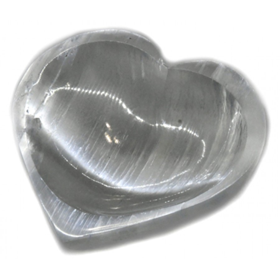 Selenite Heart shaped bowl 4"
